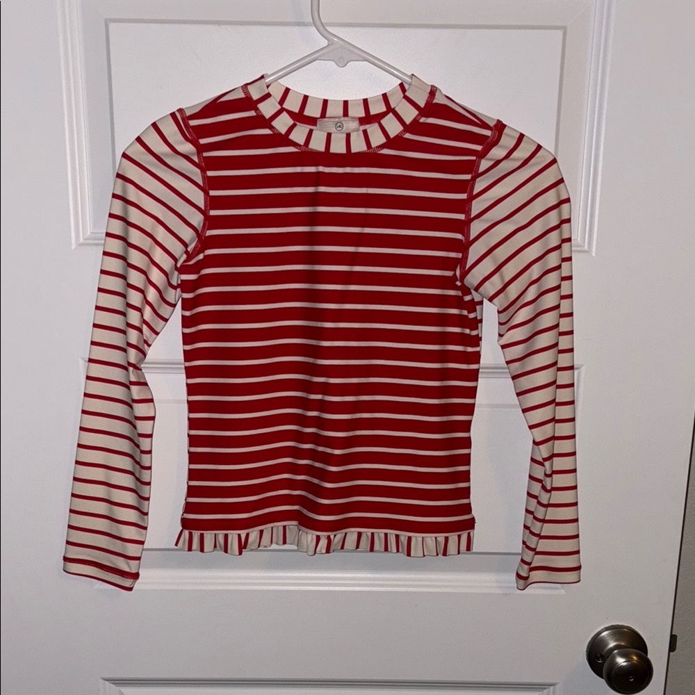 Red Striped Girls Two-Piece Swim Suit